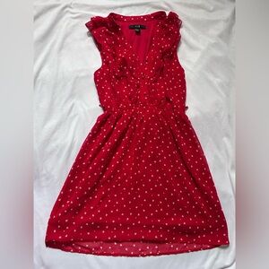 Red Heart Print Midi Dress XXI